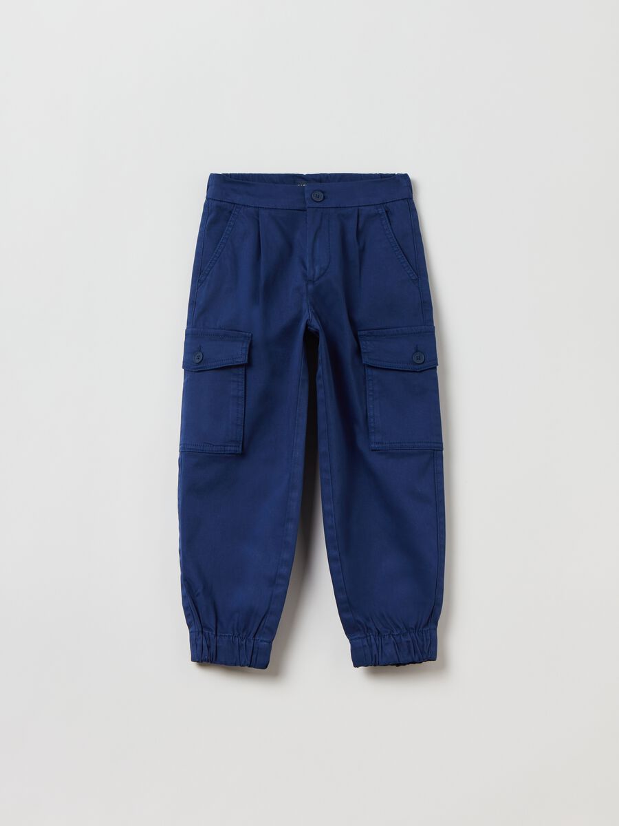 Pantaloni cargo in cotone stretch_3