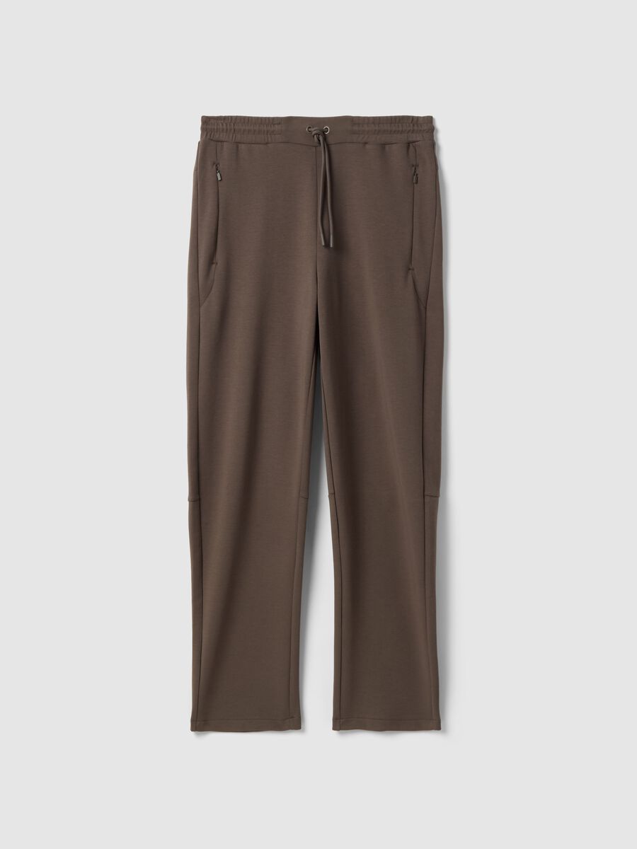 Pantaloni jogger in misto cotone elasticizzato marrone regular fit_4