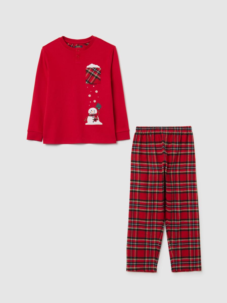 Kids' multicolour Christmas pyjama in pure cotton, regular fit_0