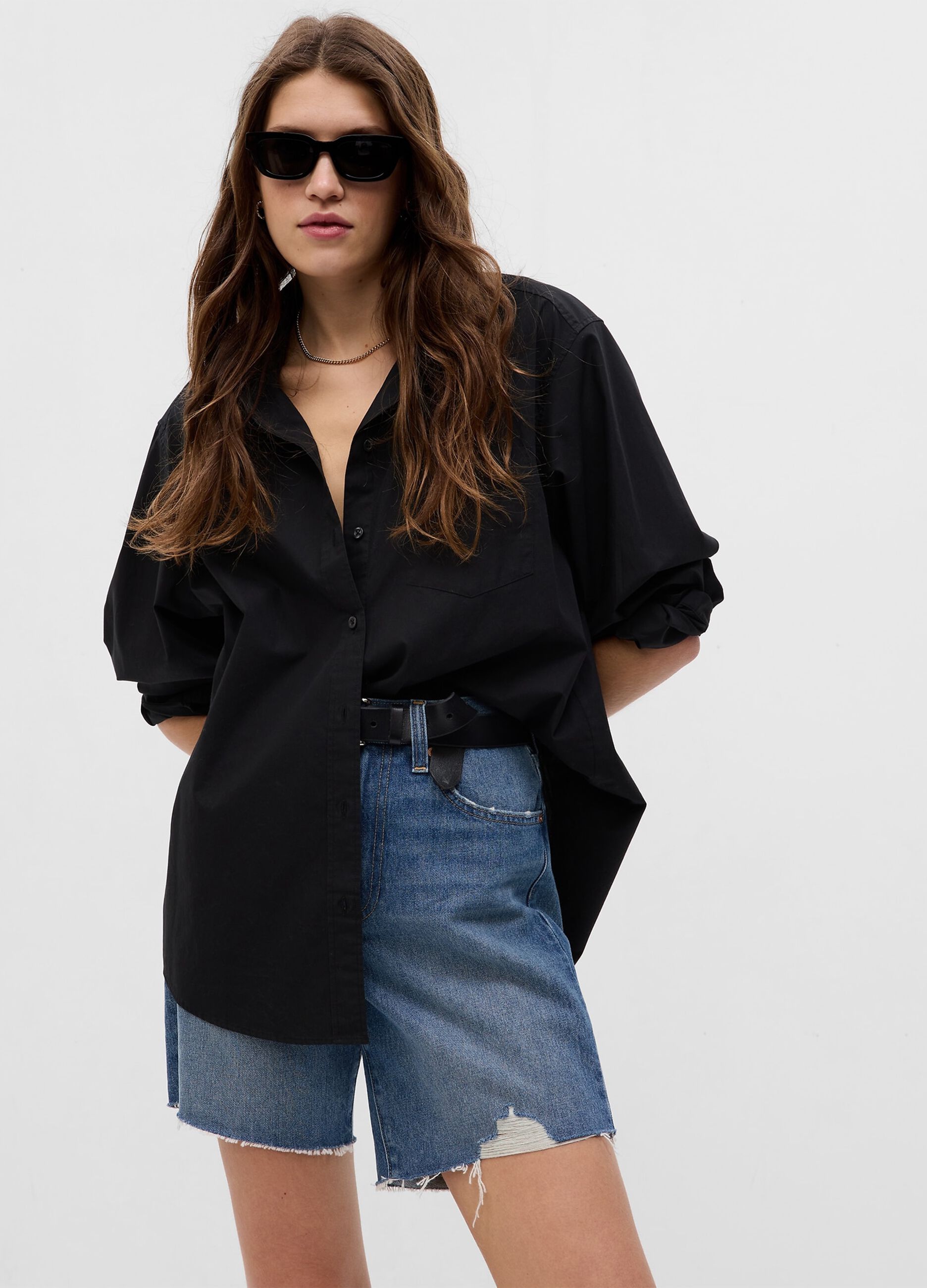 Ovs Bermuda loose fit in denim vita media