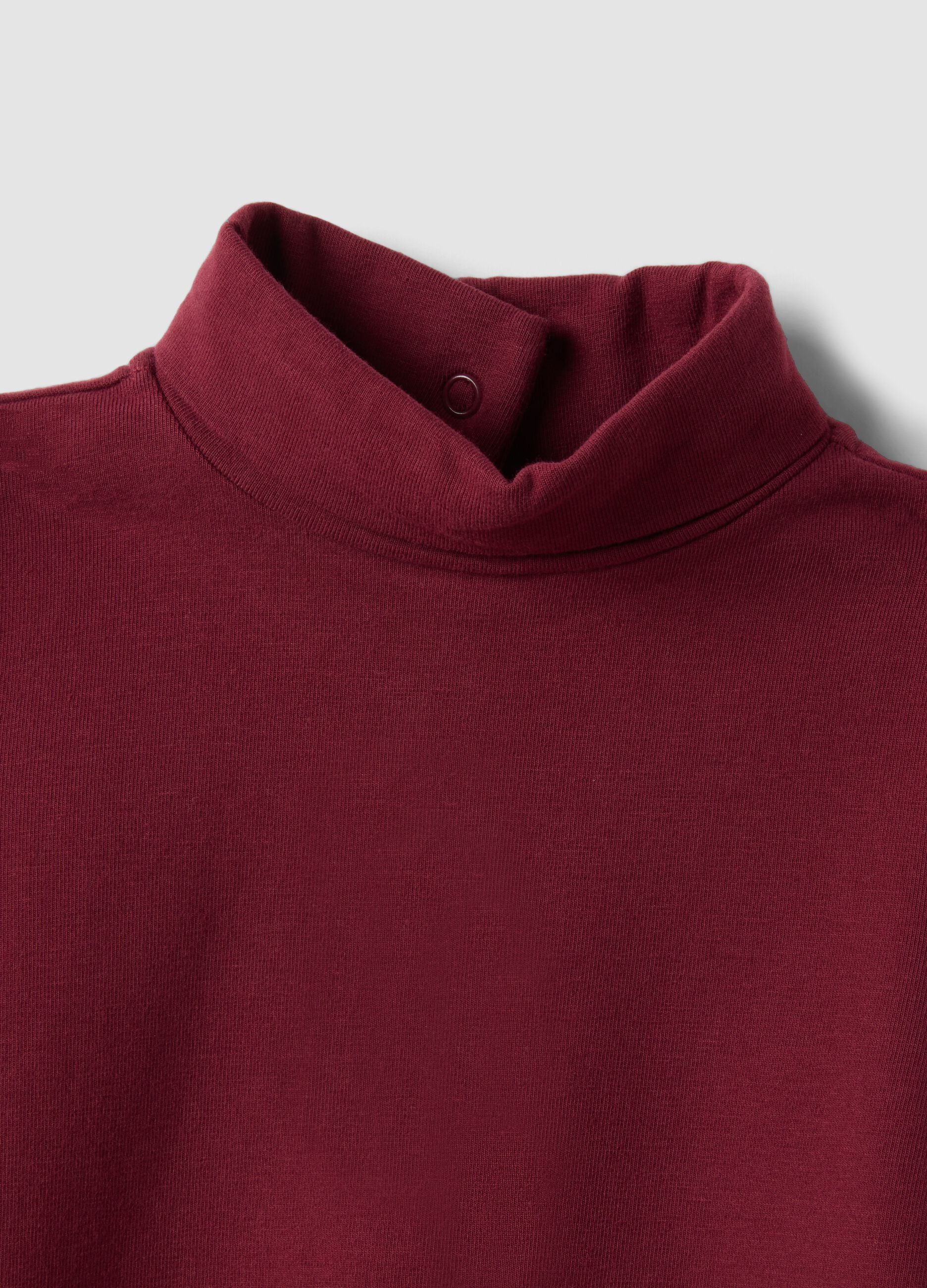 Maglietta rossa in cotone organico elasticizzato girocollo