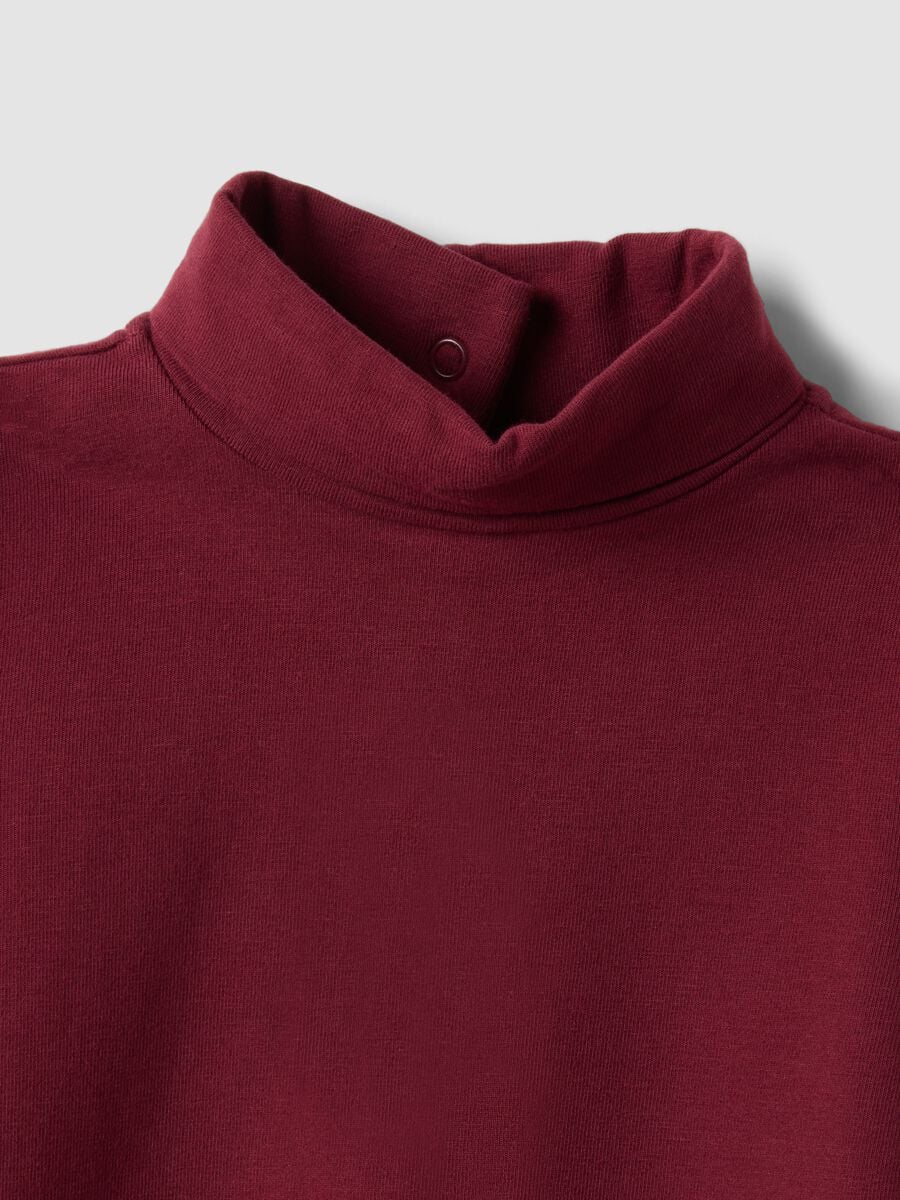Red organic stretch cotton crew-neck T-shirt_2