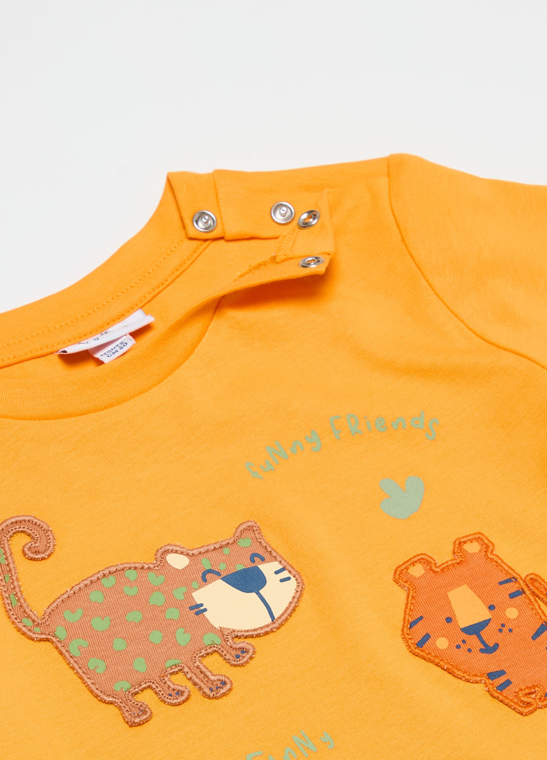 Cotton T-shirt with animals print