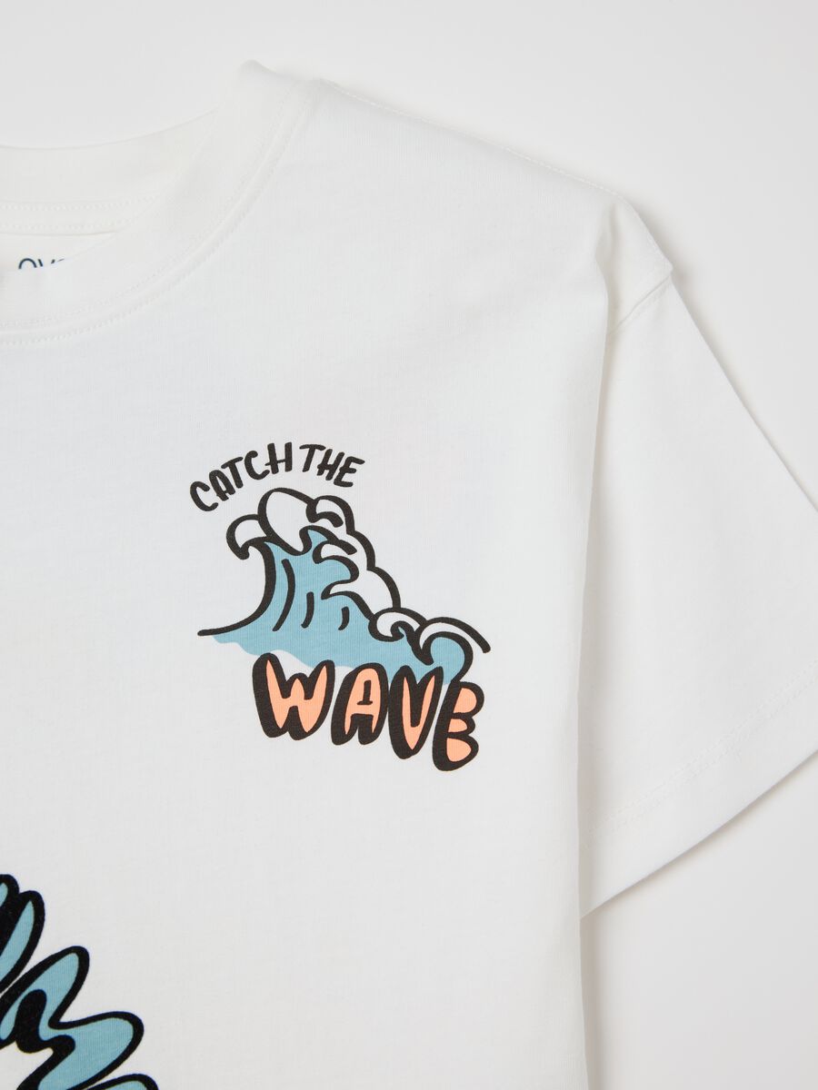 White T-shirt in cotton with "Summer" print_2