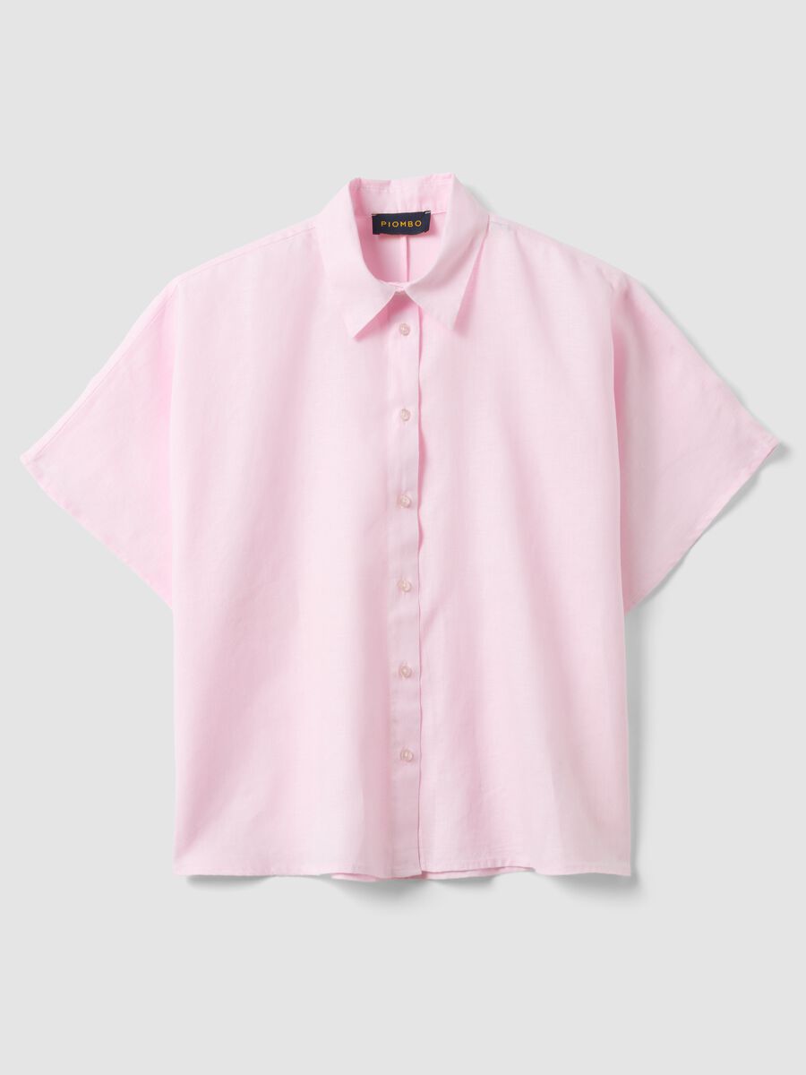 Pink pure linen regular-fit shirt_4
