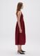 Red cotton midi dress with regular fit_1