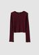 Red long-sleeve stretch crew-neck T-shirt_0
