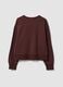 Felpa marrone in misto cotone con girocollo e stampa teddy_5