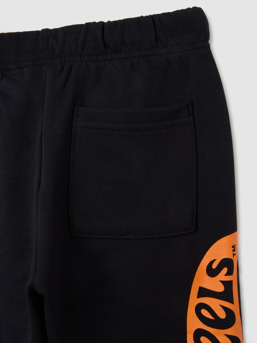 Children's black cotton jogger trousers, regular fit_3