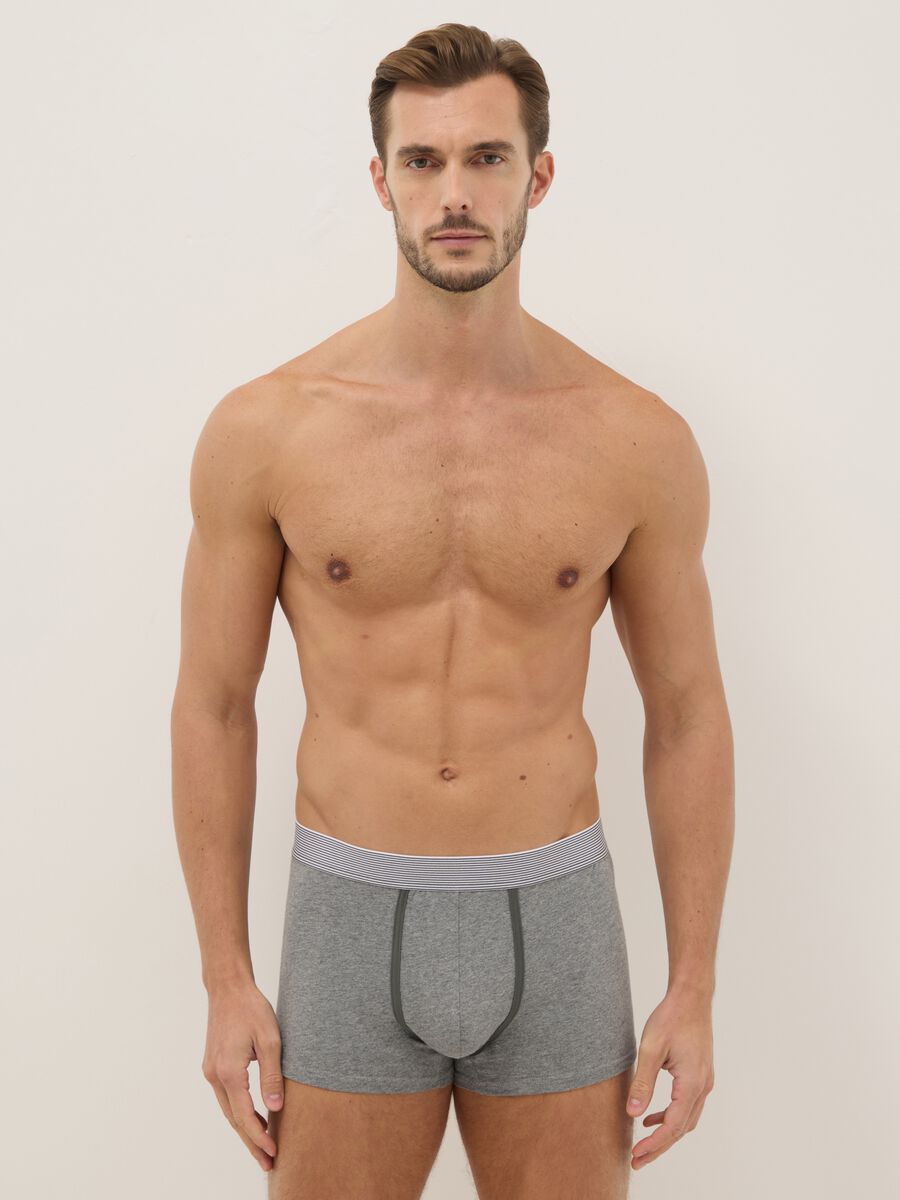 Three-pack of multicolor regular fit stretch cotton boxers_0