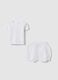 Set of white pure cotton t-shirt and shorts for baby girl with hearts_0