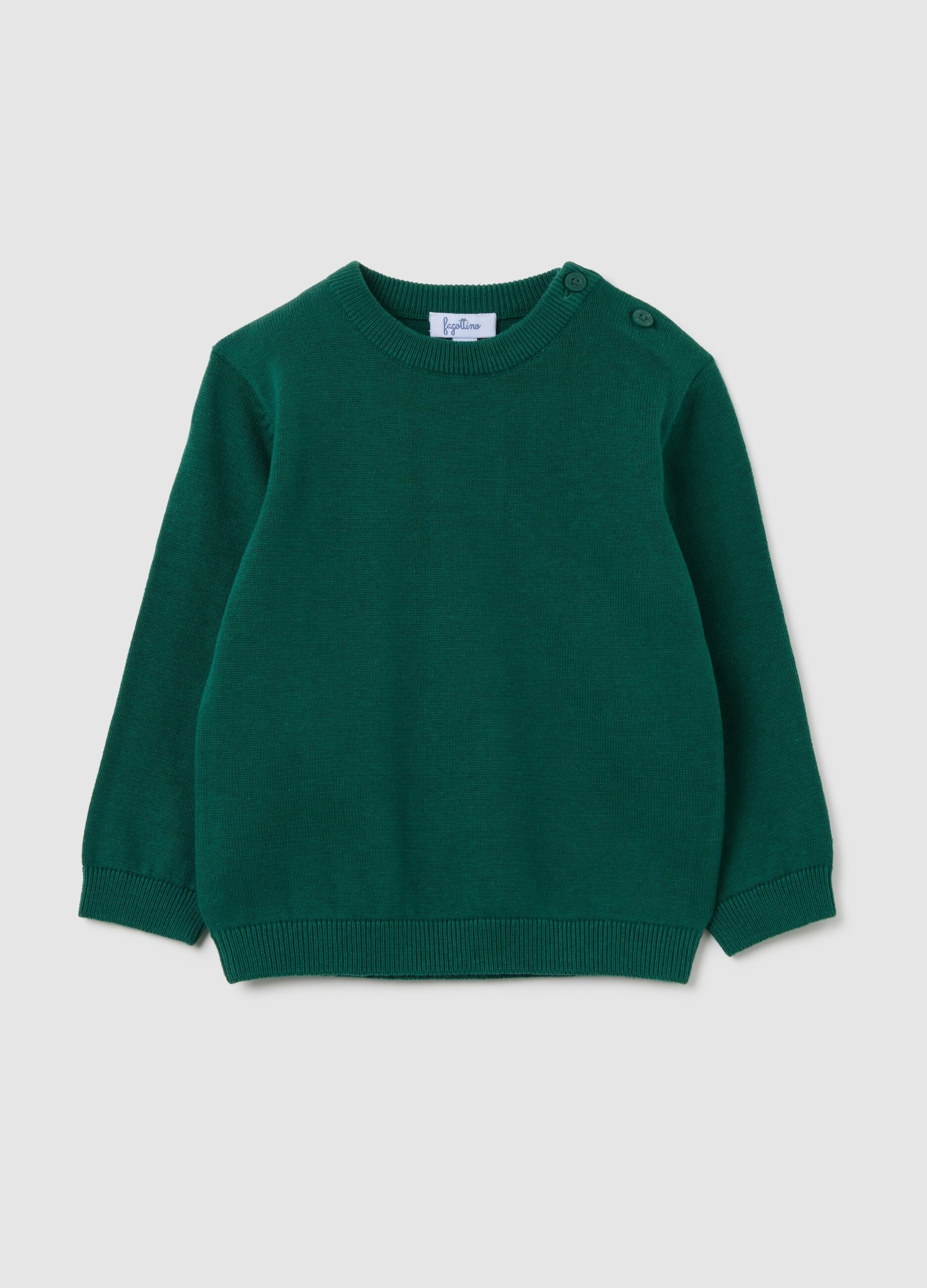 Child's Green Cotton Jumper Regular Fit