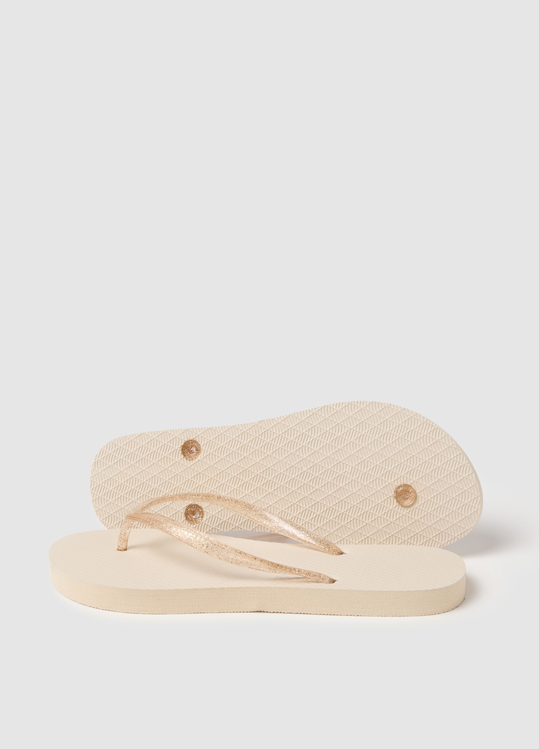 Women's beige regular-fit flip-flops
