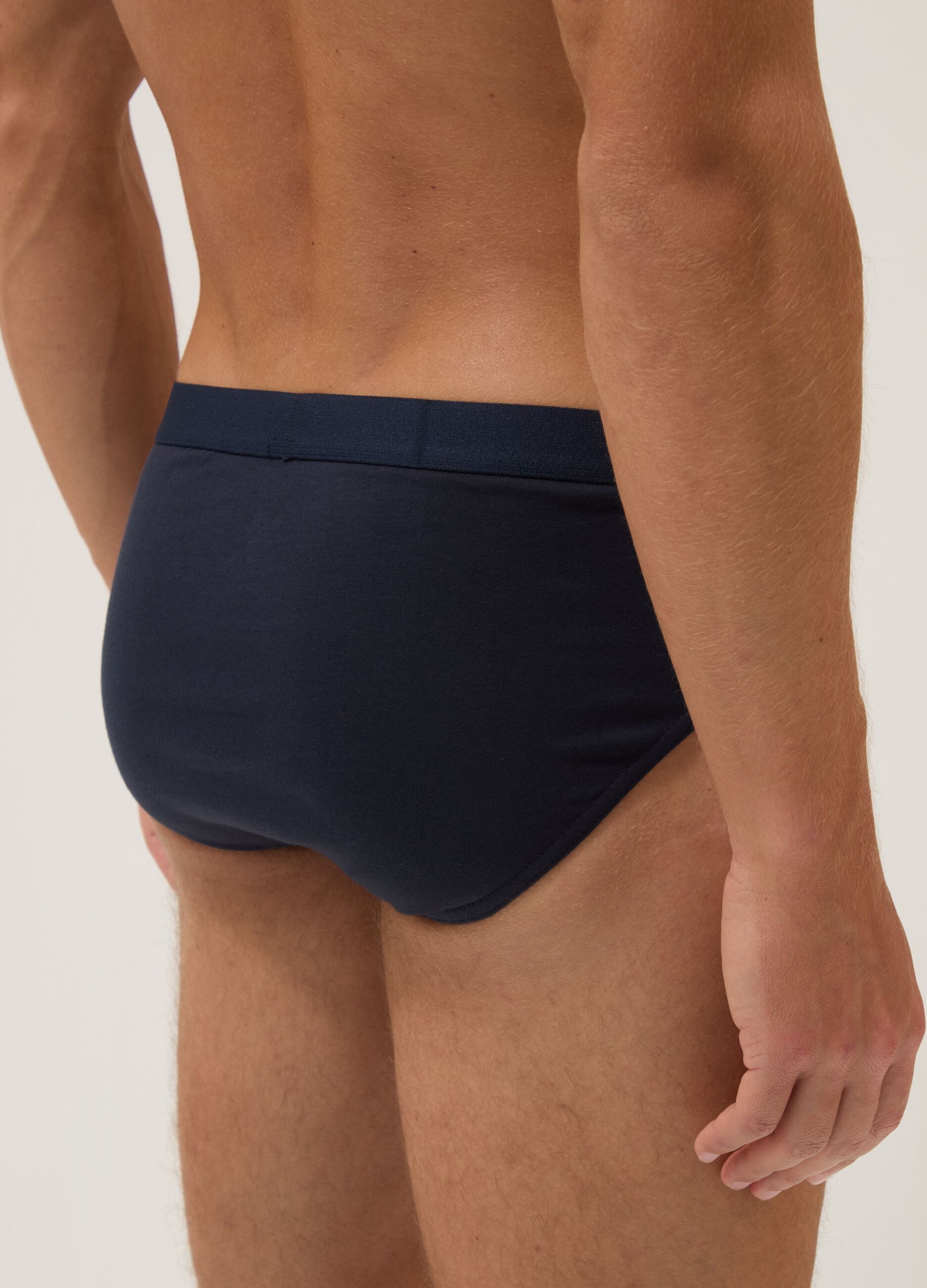 Tripack di slip blu in cotone organico