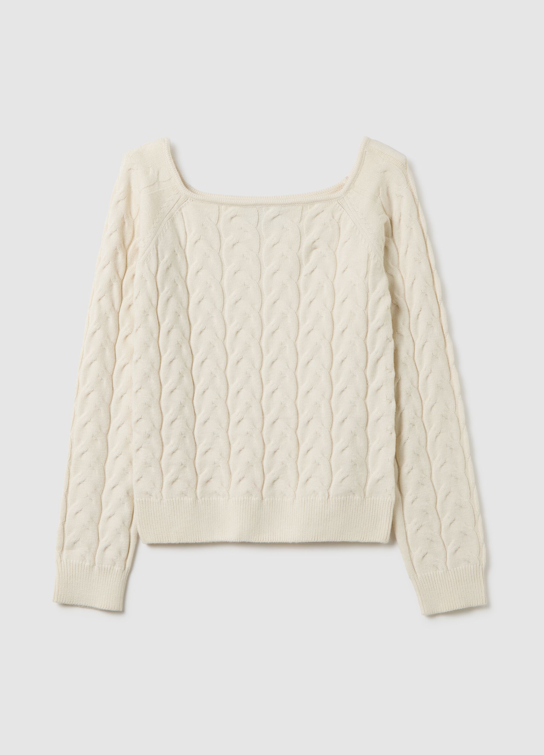 Fitted beige blend pullover