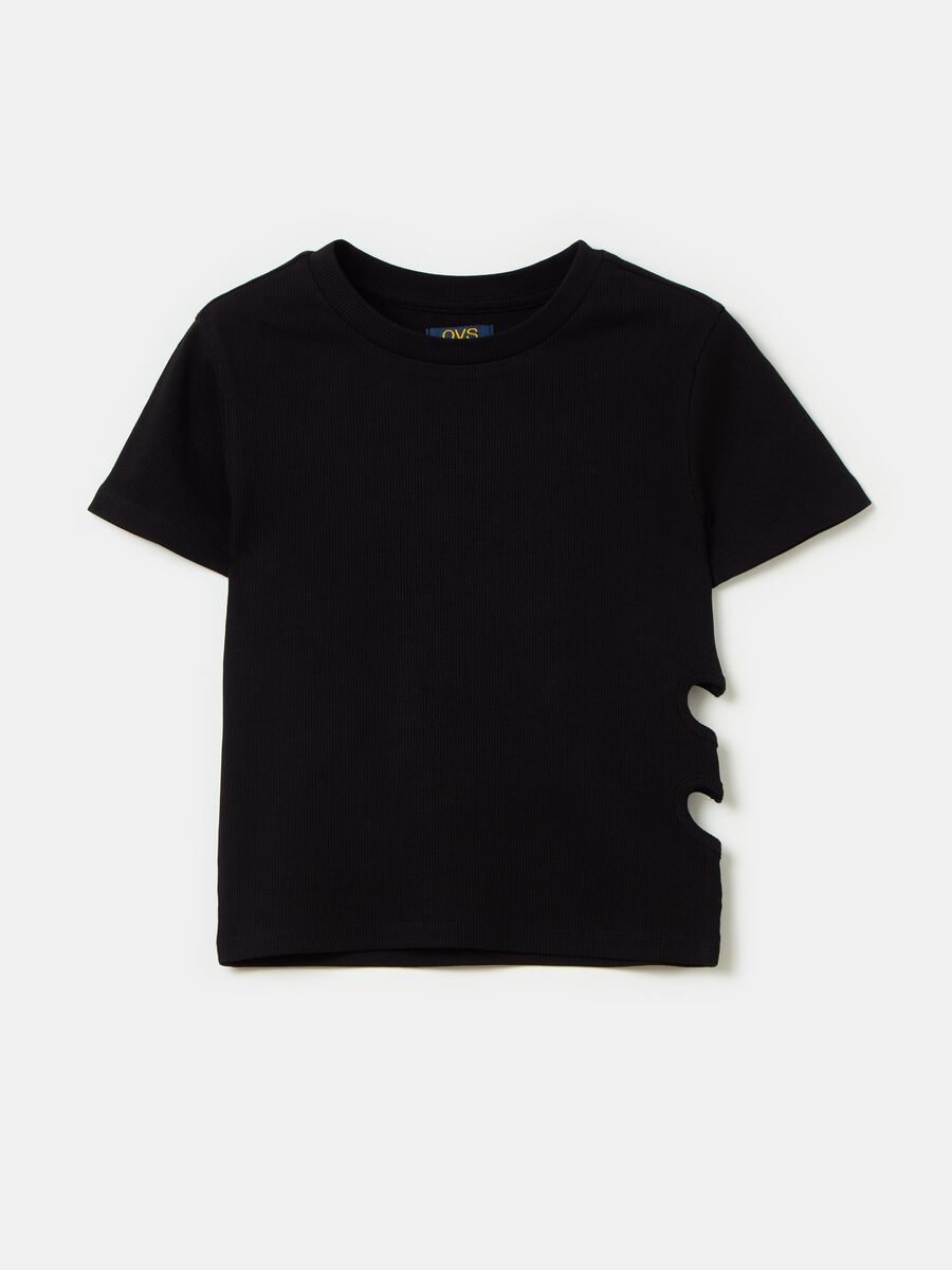Ribbed cut-out T-shirt_0