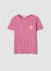 Pink pure cotton relaxed-fit T-shirt with sun print_4