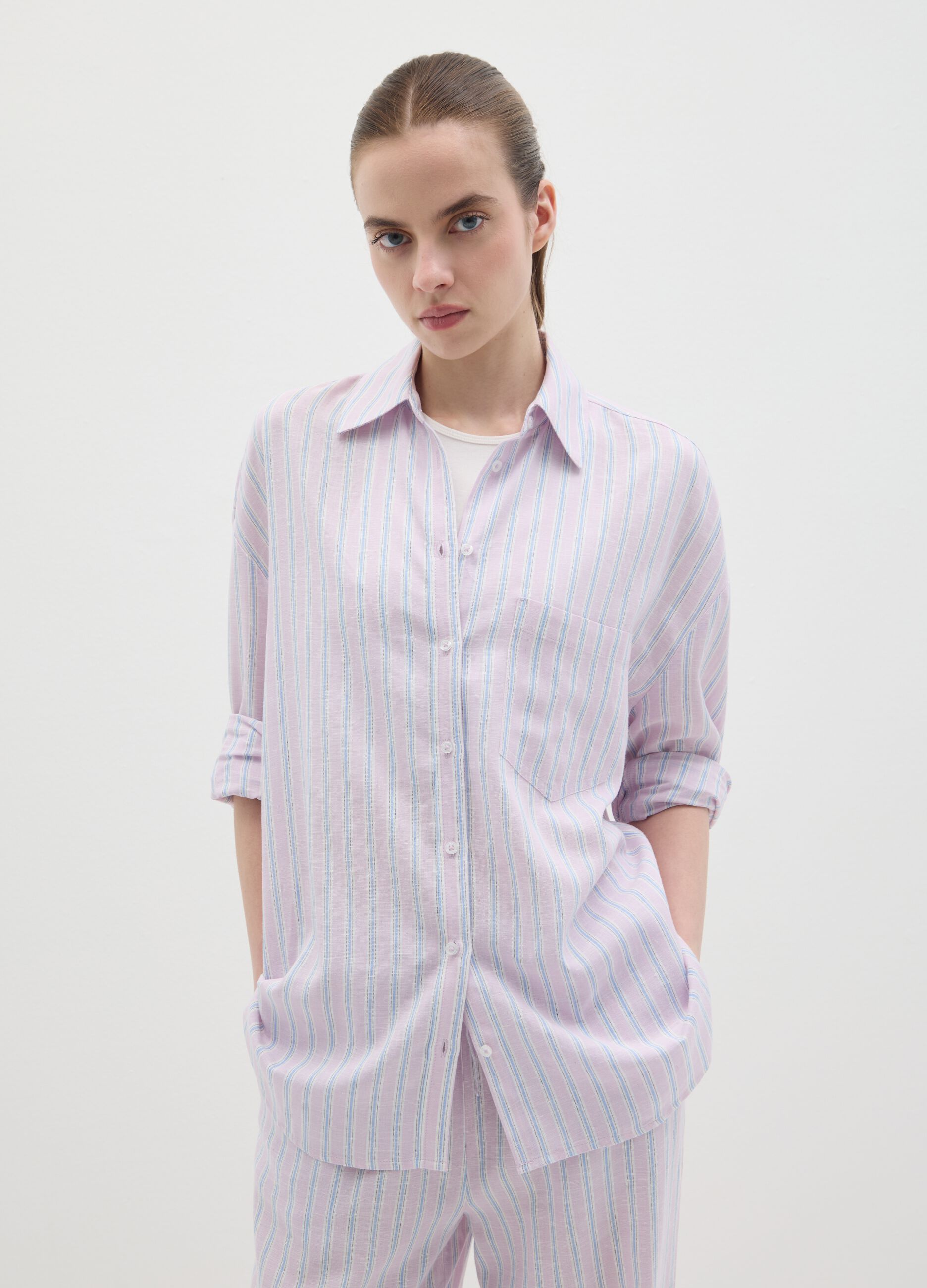 Women's Multicolor Regular Fit Oversized Shirt