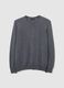 Grey pure merino wool jumper regular fit with crew neck_4