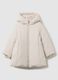 Beige padded girls jacket regular fit with hood and zip_0