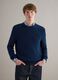 Long sleeve blue pure cotton pullover regular fit_2