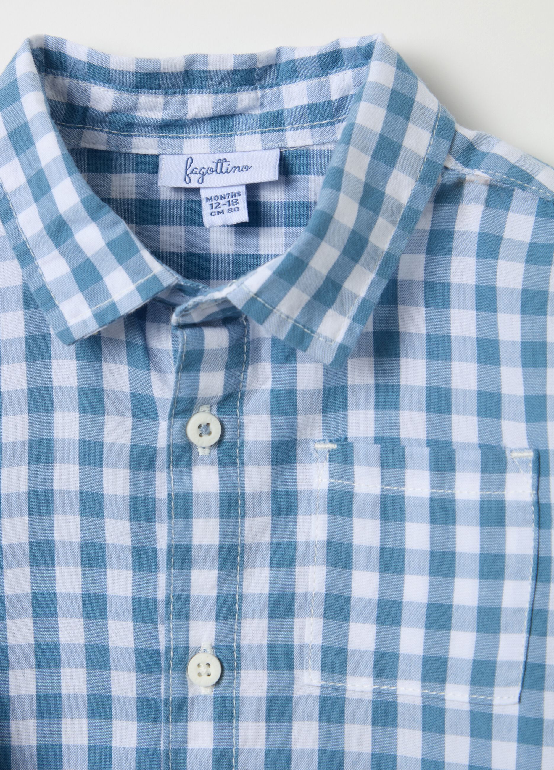 Check pattern cotton shirt