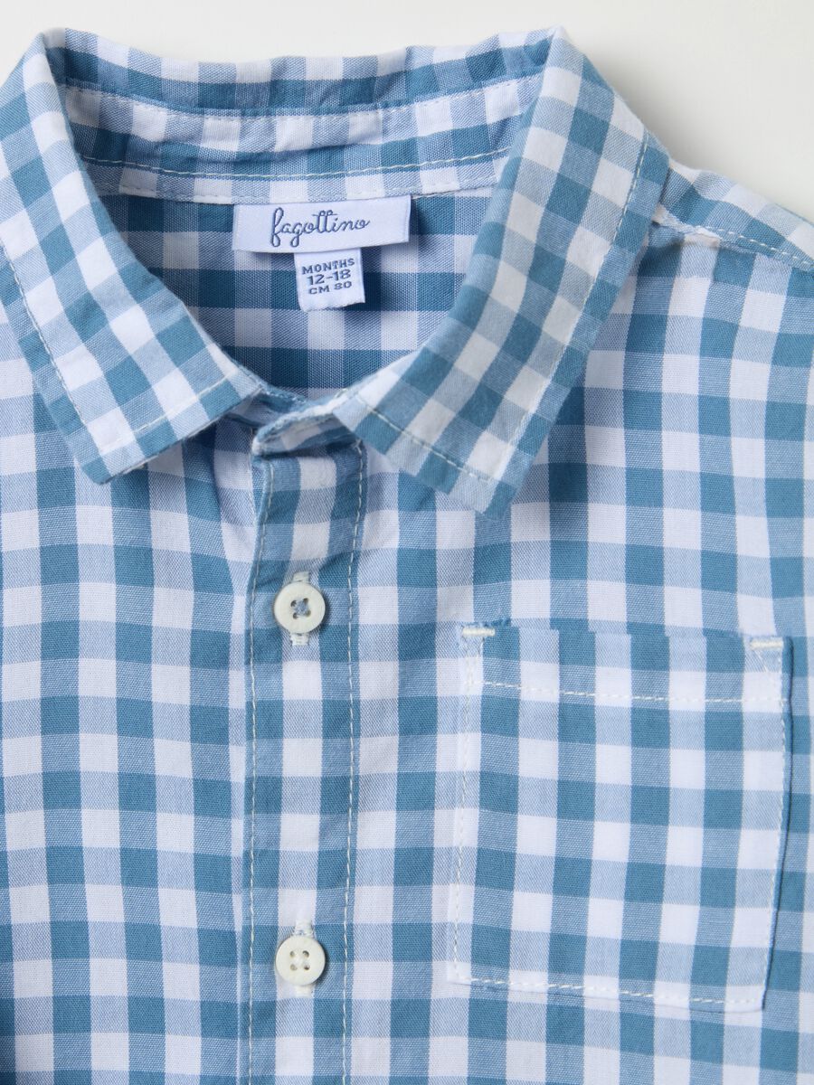 Check pattern cotton shirt_2