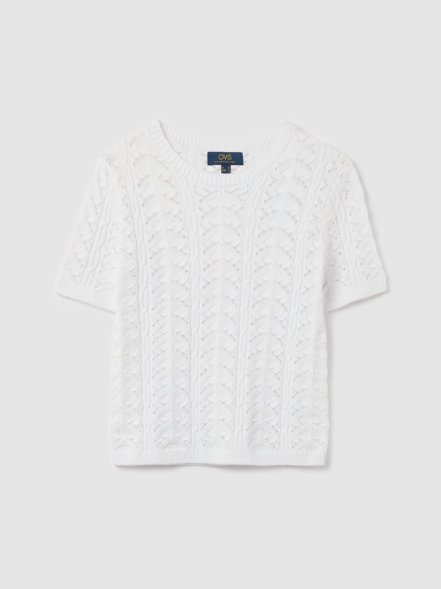 Short-sleeve crochet top_4