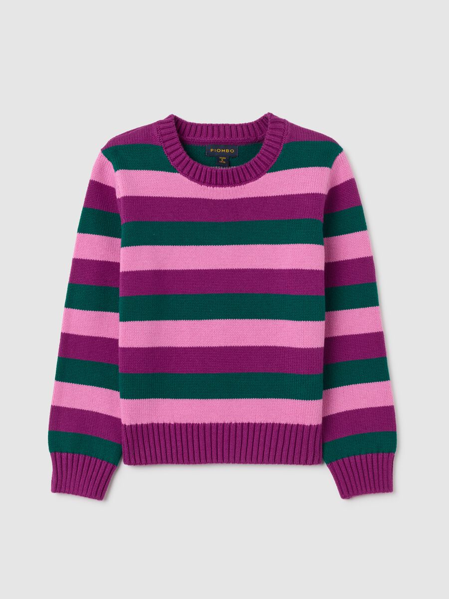 Pullover da ragazze in puro cotone multicolor regular fit_0
