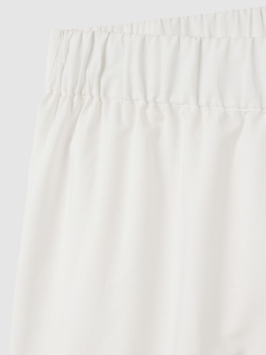 Women's white pure cotton wide-leg shorts_1