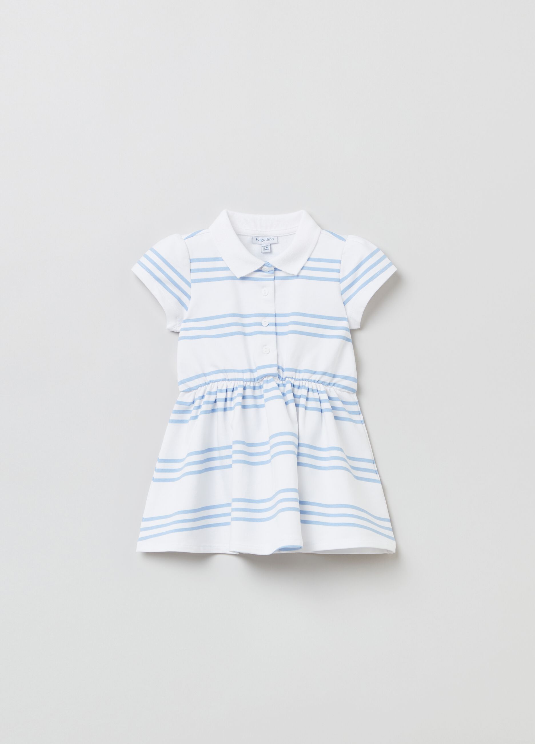 Striped cotton polo dress