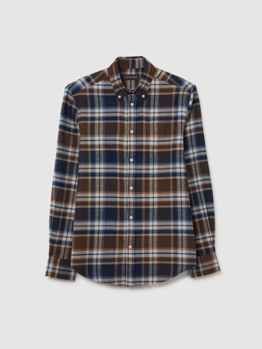 Camicia a quadri multicolor in puro cotone regular fit_0