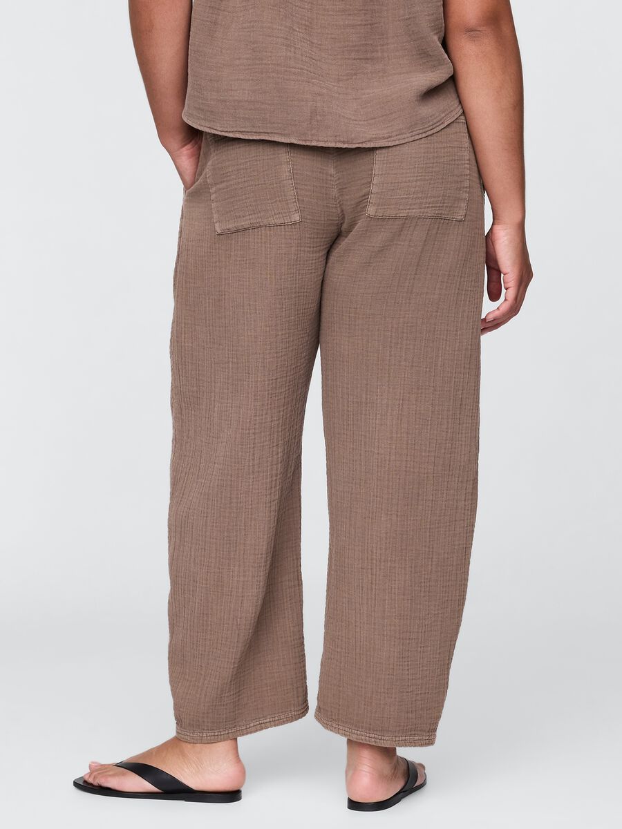Pantalone in puro cotone marrone_6