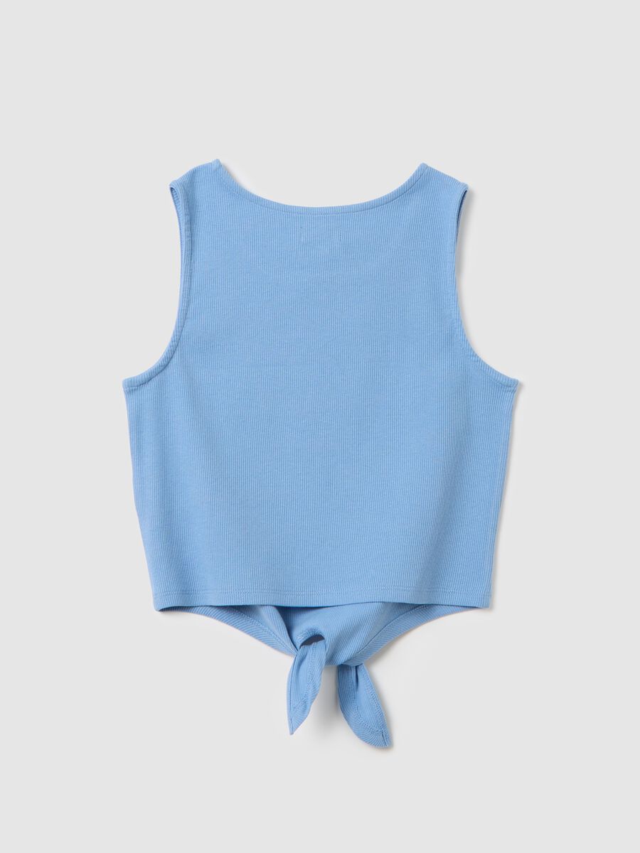 Blue tank top with knot in stretch cotton OVS Kids_4