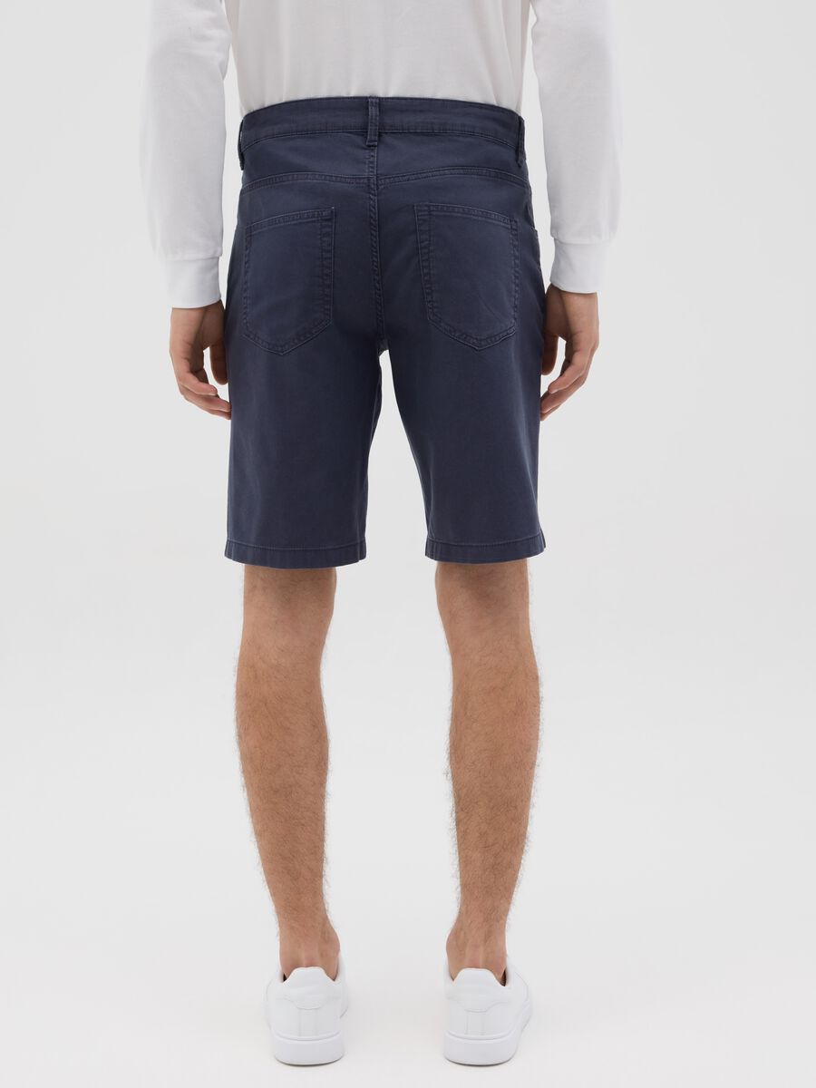Ovs Stretch Cotton Casual Blue Bermudas_2