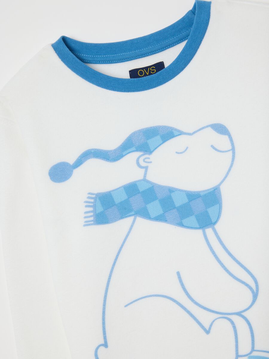 Blue and white fleece pyjamas_2