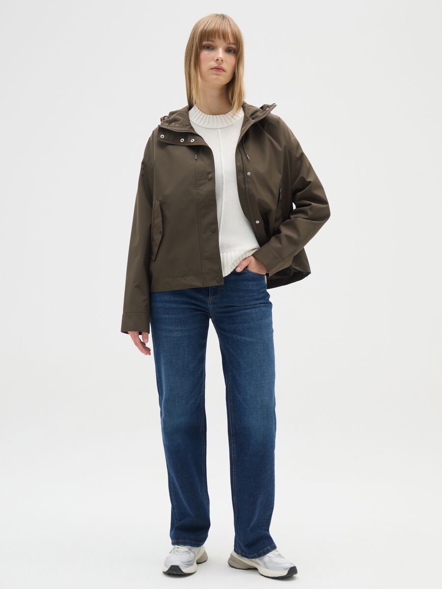 Brown waterproof jacket, regular fit_1
