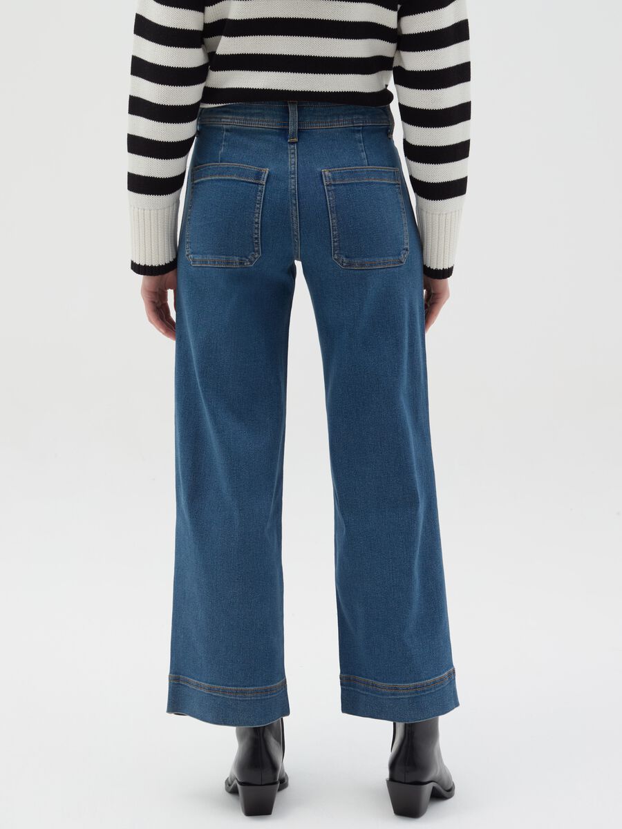 Flare-fit high-rise culotte jeans_3