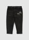 Black cotton girl’s baggy trousers with Minnie embroidery_1