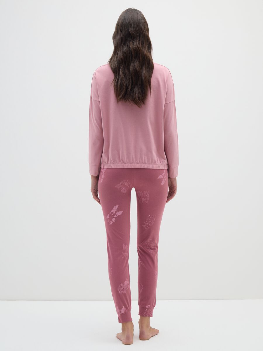 Pigiama in puro cotone rosa vestibilità regular_2