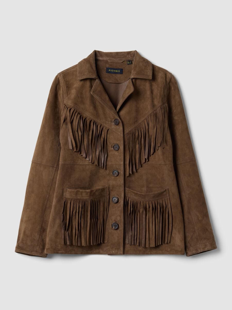 Brown fringed genuine leather jacket &ndash; regular fit_5