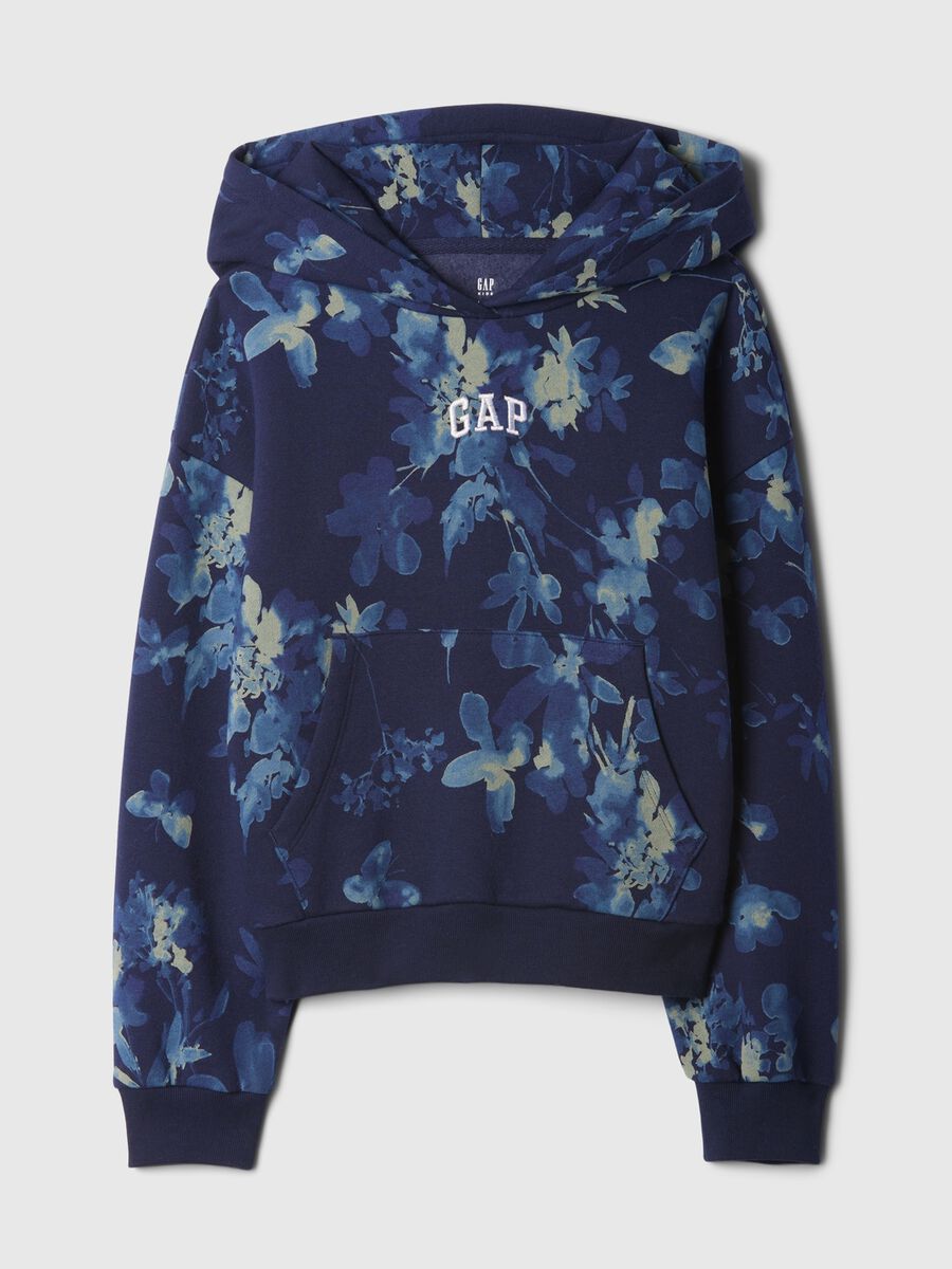 Floral crop sweatshirt with logo embroidery_3