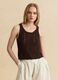 Tank top marrone in crochet di puro cotone_2
