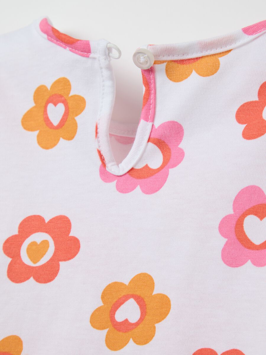 White sleeveless T-shirt in cotton with print_3
