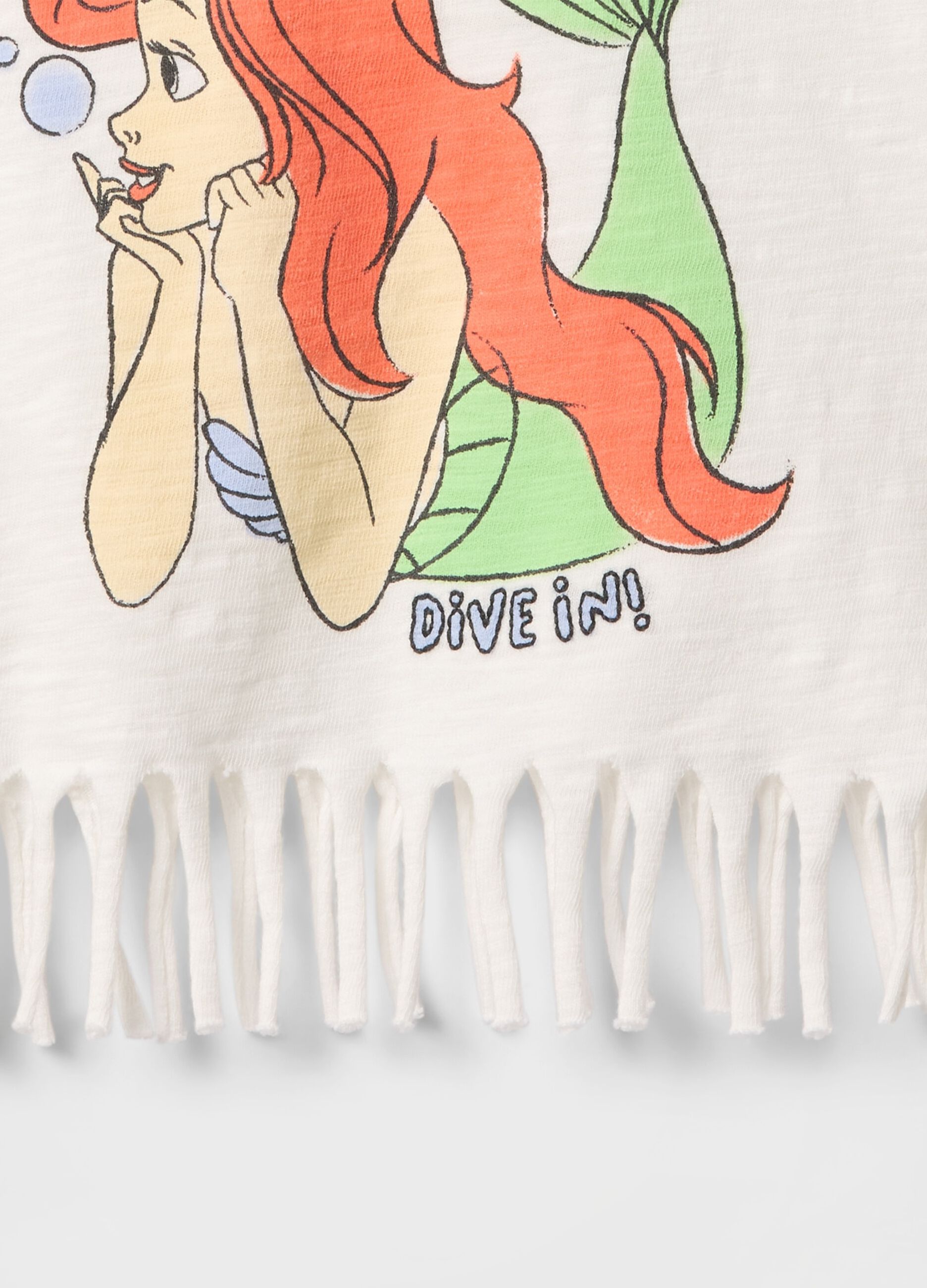 T-shirt a frange con stampa