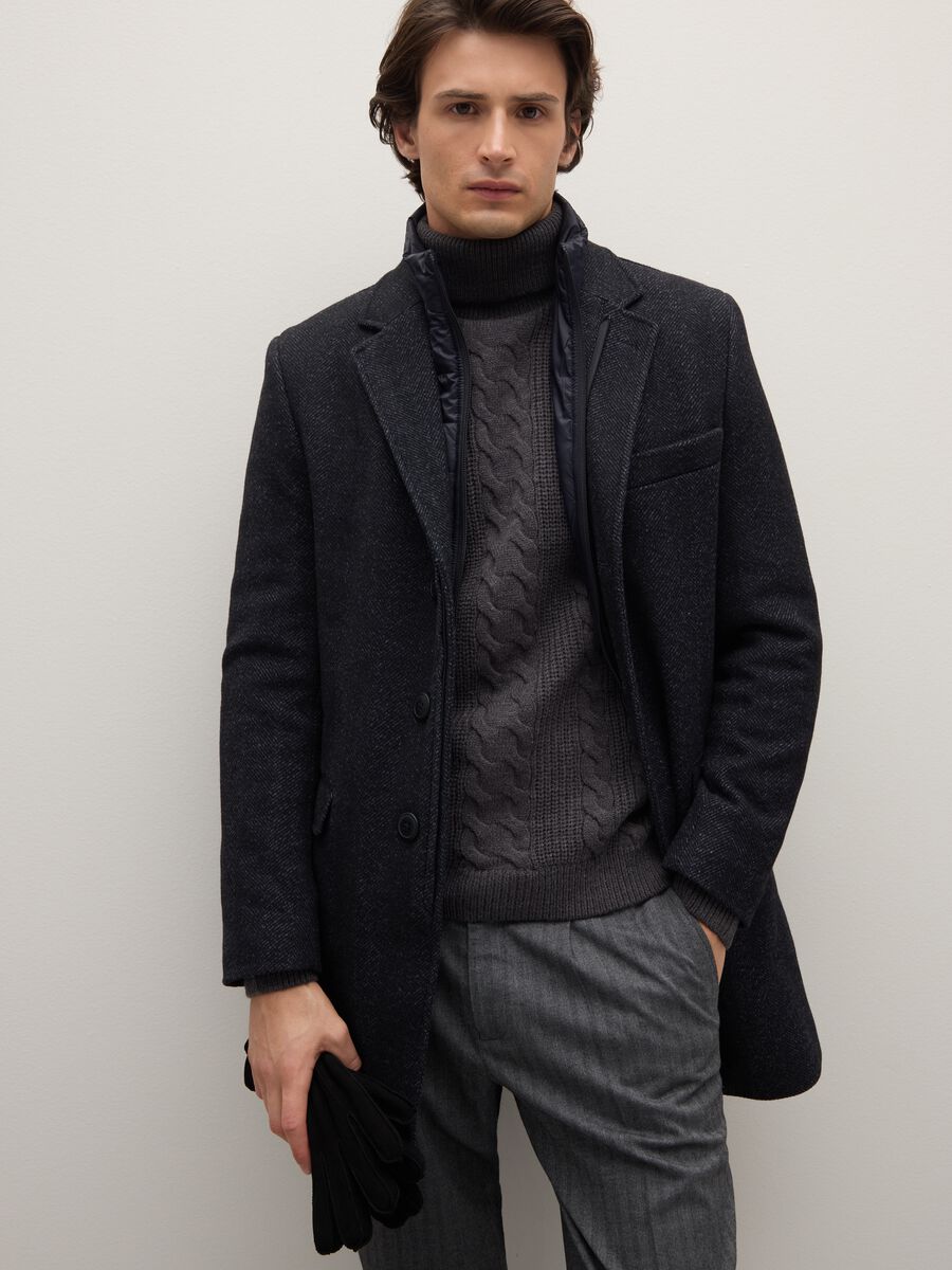 Cappotto nero monopetto regular fit_2