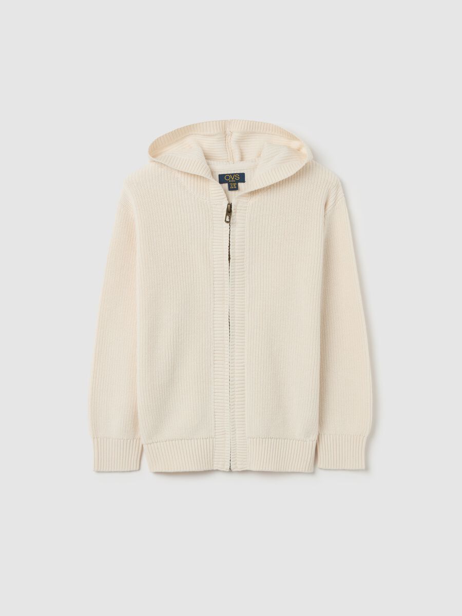 Knitted cardigan with hood_0