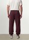 Jogger marroni in misto cotone con fondo a polsino e coulisse_3