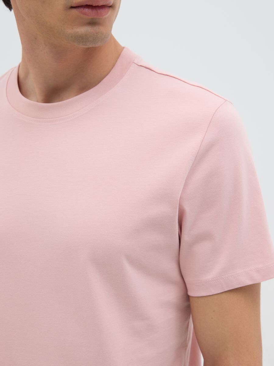 Men's pure cotton pink T-shirt regular fit_2