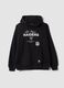 Black cotton-blend hoodie with Raiders print_0